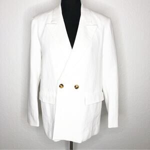 FRNCH Paris white double breasted button blazer size Small NWT